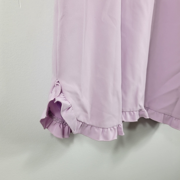 New Gal Meets Glam Emma Ruffle Peter Pan Collar Short Sleeve Sheath Dress Lilac - Picture 8 of 12